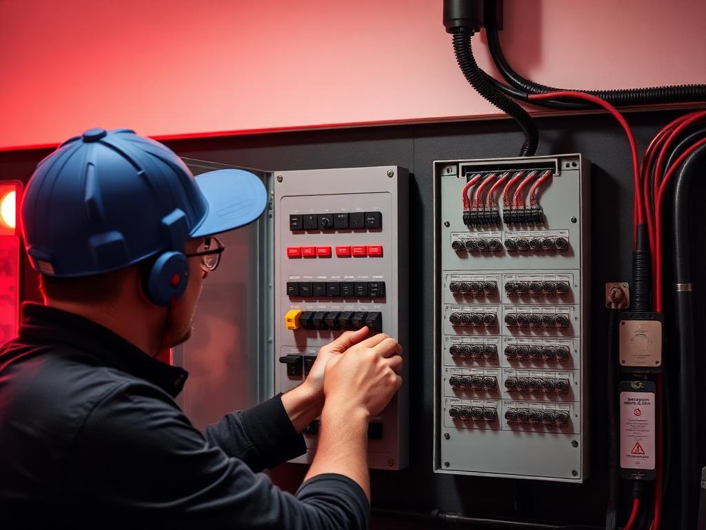 Groepenkast onder spanning